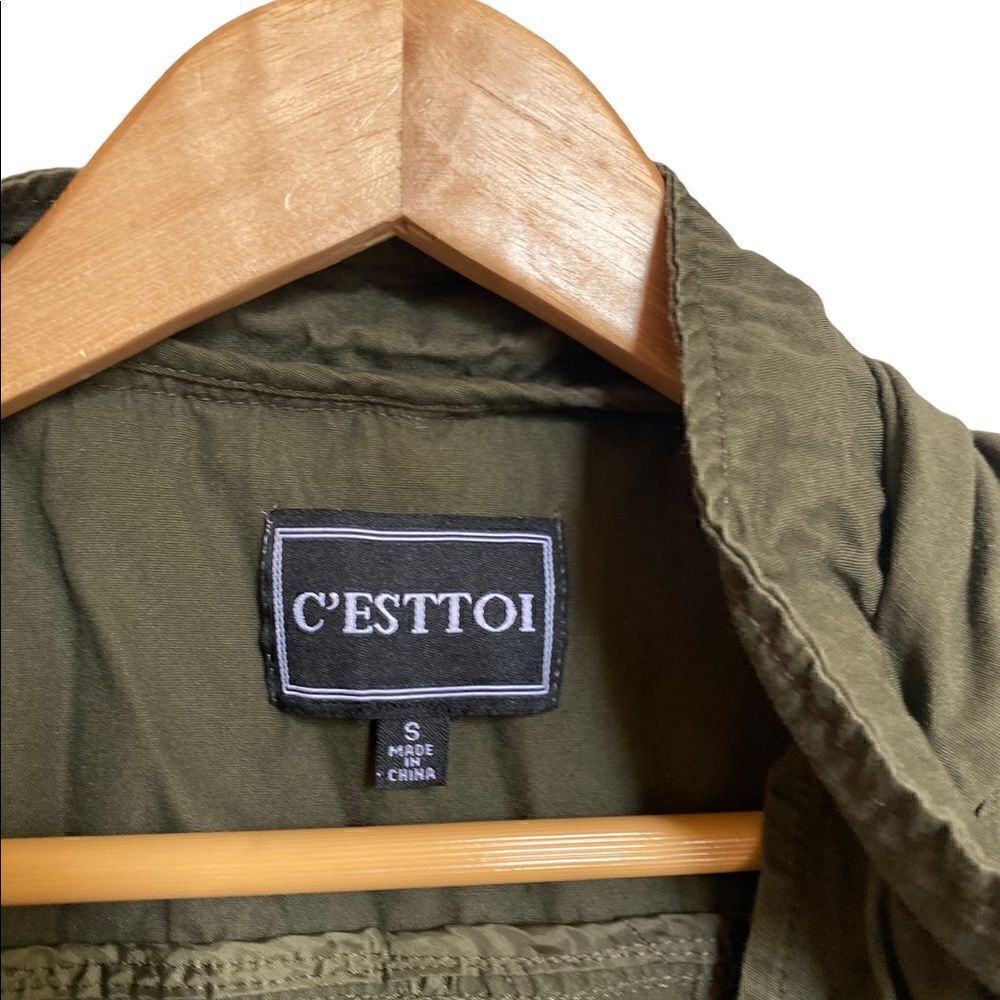 C'esttoi Hooded Adirondak Zip Up Vest Green Size Small - Picture 3 of 5